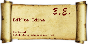 Büte Edina névjegykártya